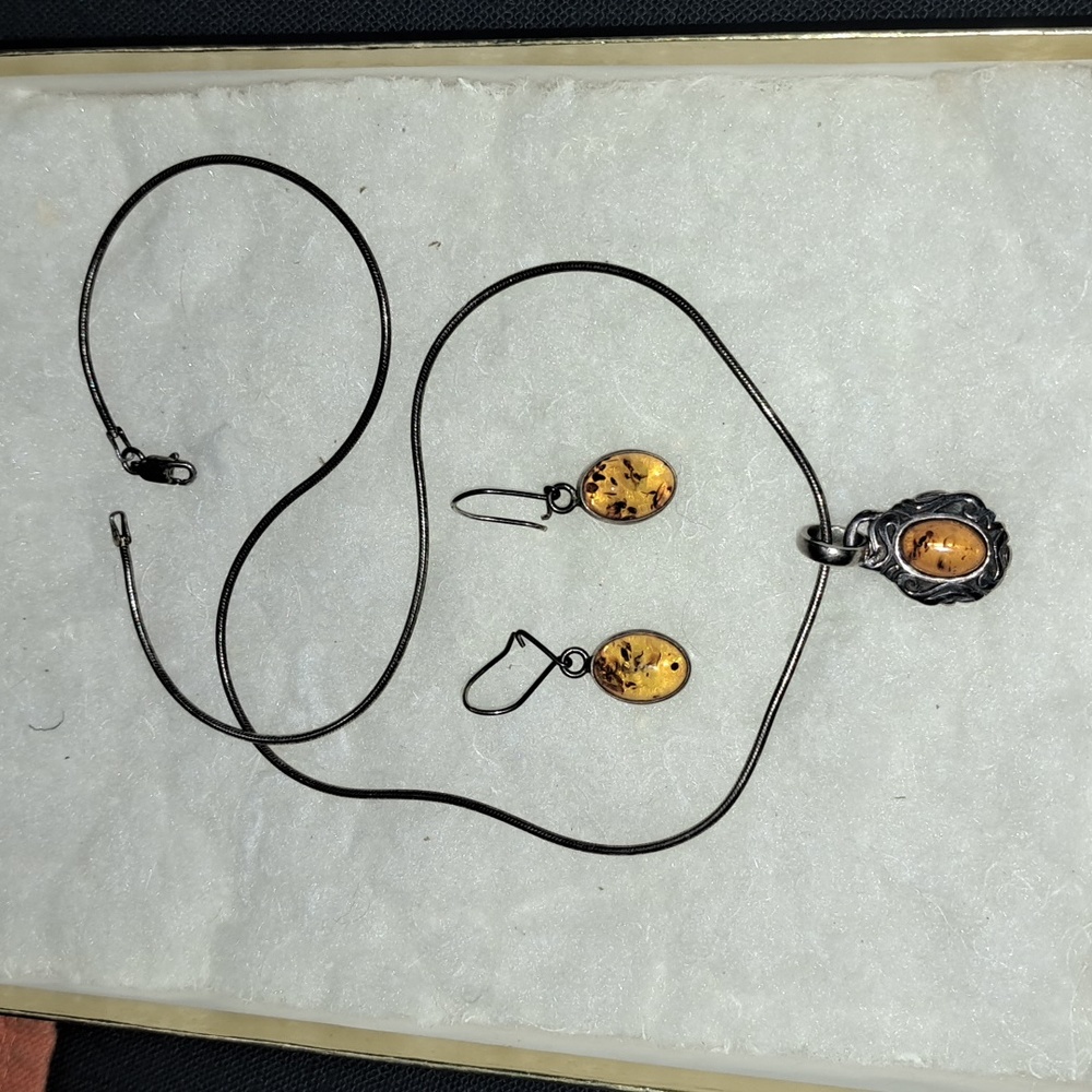 Tiger Eye sterling silver jewelry set